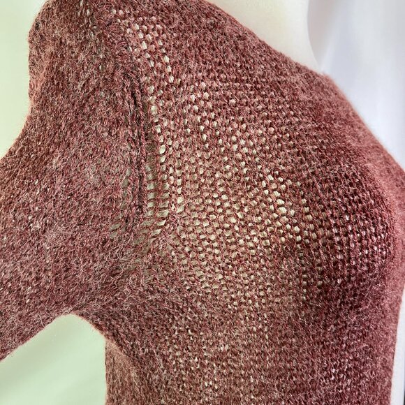 Cheap Monday Size S Red Open-Knit Pullover Sweater - Picture 7 of 10